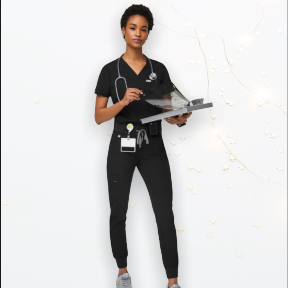 VGC Figs Black Jogger 6 Pocket Soft Scrub Pants Size: XS
